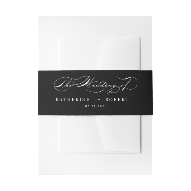 Luxurious Typography Wedding  Invitation Belly Band (Front Example)