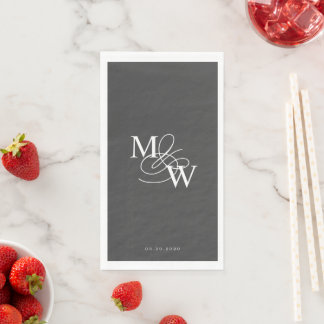Luxurious Typography Wedding Monogram Napkin