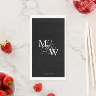 Luxurious Typography Wedding Monogram Napkin