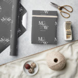 Luxurious Typography Wedding Monogram Wrapping Paper<br><div class="desc">Our "Luxurious Typography" collection features beautiful custom calligraphy script with ample swirls in faux foil of different colours along with matching double foil border. All your script for the customization is in elegant serif font. You can choose to mix and match faux foil colours for your complete set and choose...</div>