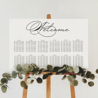 Luxurious Typography Wedding Seating Chart