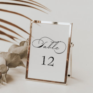 Luxurious Typography Wedding Table Number