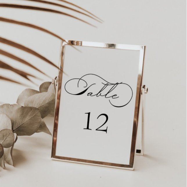 Luxurious Typography Wedding Table Number (Creator Uploaded)