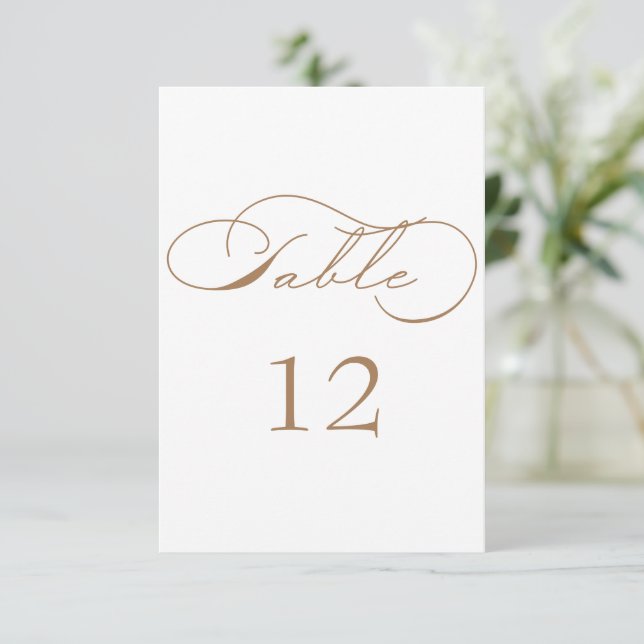 Luxurious Typography Wedding Table Number (Standing Front)
