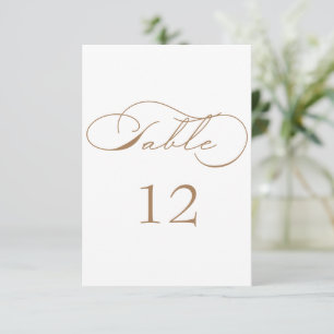 Luxurious Typography Wedding Table Number