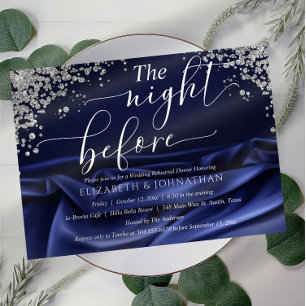Luxurious Velvet The Night Before Rehearsal Dinner Invitation