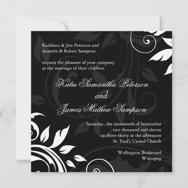 Luxurious Vines Wedding Invitation (Front)