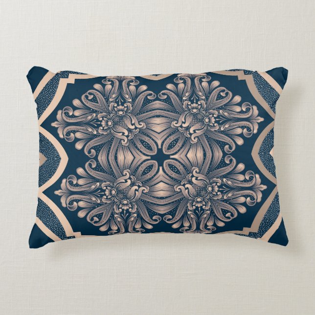 Luxurious Vintage Damask Seamless Pattern Accent Pillow (Front)