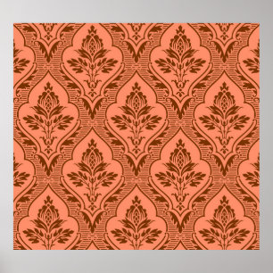 Luxurious Vintage Damask Seamless Texture Poster