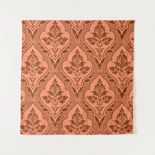 Luxurious Vintage Damask Seamless Texture Tapestry (Front)