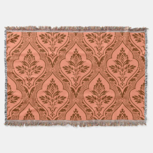 Luxurious Vintage Damask Seamless Texture Throw Blanket