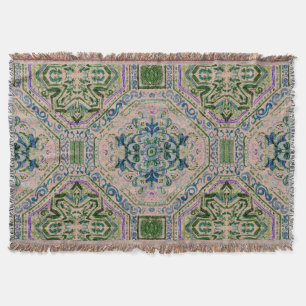 Luxurious, vintage forest + indigo burlap throw blanket