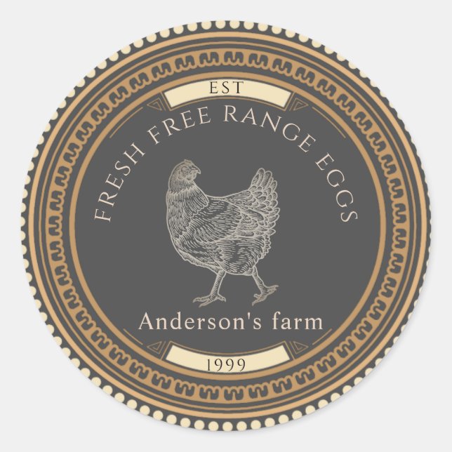 Luxurious Vintage Golden Egg Carton Label (Front)