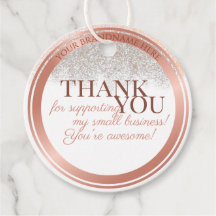 Luxurious White and Rose Gold Packaging Thank You