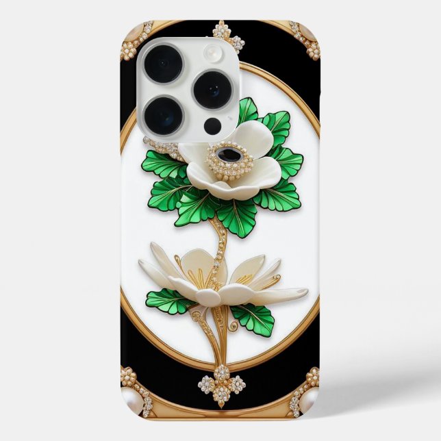 Luxurious White Flower Case-Mate iPhone Case (Back)