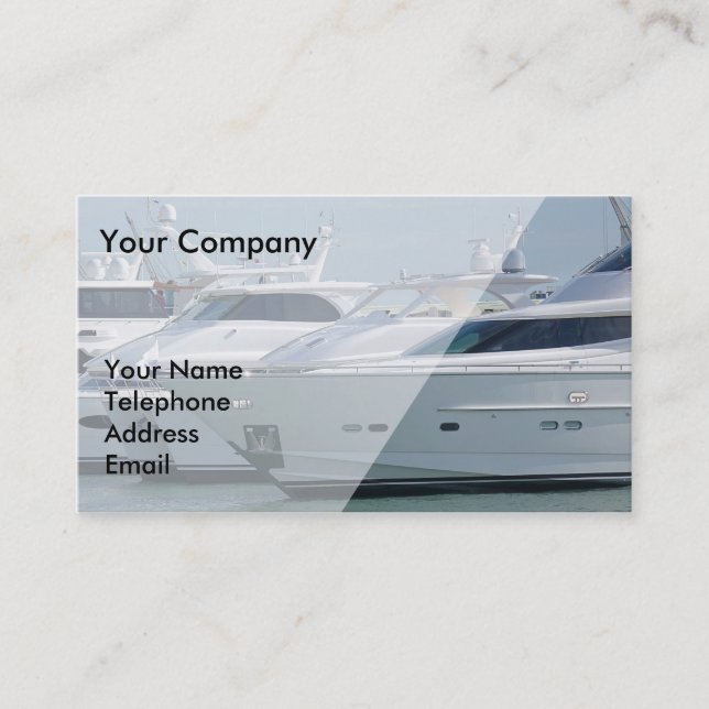 Luxurious Yachts are Lined up in Port Business Card (Front)