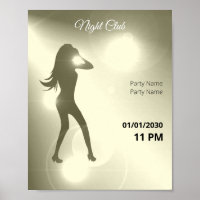 Luxurious Yellow Brilliant Dancing Girl Silhouette