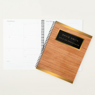 Luxury 2in1 Gold Wood Modern Business Card & Planner