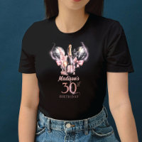 Luxury 30th Birthday Black Pink Champagne