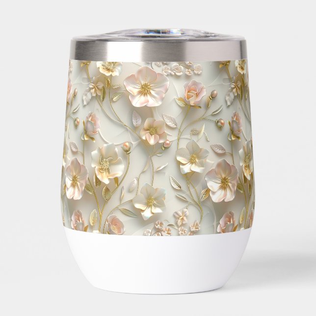 Luxury 3D Embossed Floral Gold Foil Elegant  (Front)