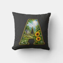 Luxury 3D Gold Letter A Sunflower Cottage T-Shirt