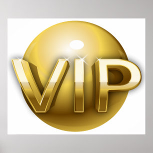 Luxury 3D Gold VIP Emblem Poster