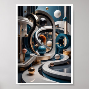 Luxury 3D Infinite Geometry Wall Art