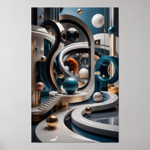 Luxury 3D Infinite Geometry Wall Art