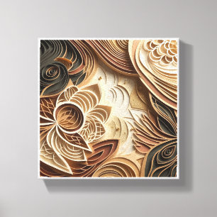 Luxury 3D Layered Paper Art - Intricate Floral Qui Canvas Print