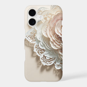 Luxury 3D Paper-Cut Floral Art - Elegant Pink & Wh