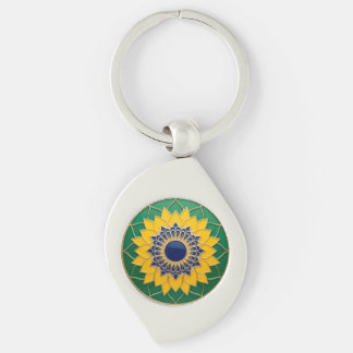 Luxury 3D Solar Mandala Keychain - Gold &