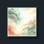 Luxury Abstract Alcohol Ink Wall Art - Ethereal Mi<br><div class="desc">A dreamlike abstract composition featuring fluid, translucent layers of mint green, soft peach, and terracotta. The organic, wave-like structures are delicately accented with shimmering gold dust and fine stippled textures, evoking a sense of calm and celestial wonder. This elegant piece adds a sophisticated, modern touch to any contemporary space, from...</div>