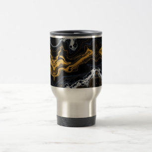 Luxury Abstract Coffee Mugs – Black, Gold & White
