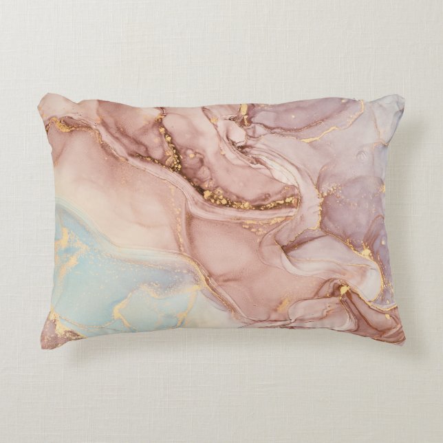 Luxury Abstract Fluid Alcohol Ink Accent Pillow (Front)
