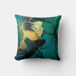 Luxury abstract fluid art painting background alco throw pillow