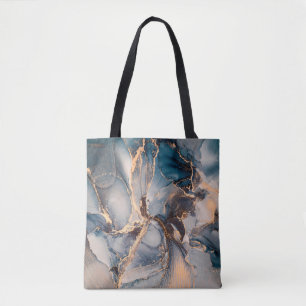 Luxury abstract fluid art painting in alcohol ink  tote bag