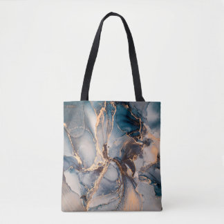 Luxury abstract fluid art painting in alcohol ink  tote bag