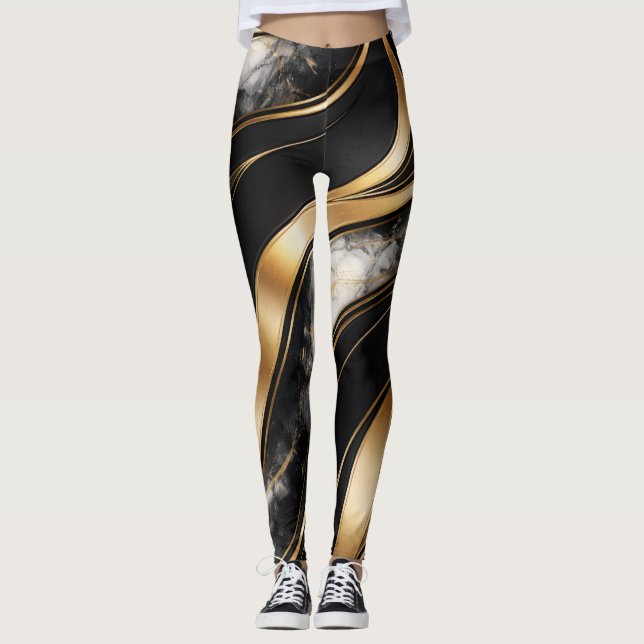 Luxury Abstract Marble Leggings (Devant)