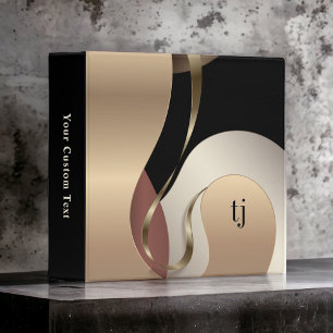 Luxury Abstract Metallic Pattern with Monogram Binder