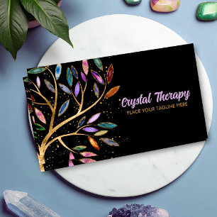 Luxury Abstract  Tree Colourful Geode Leaves Business Card