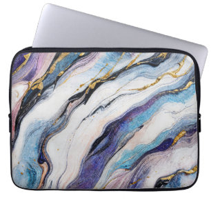 Luxury Aegean Gold Marble Waves Laptop Sleeve