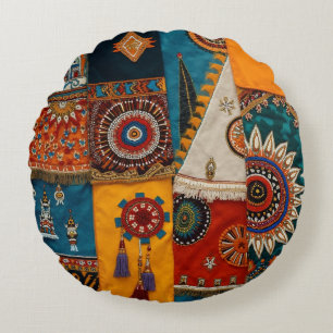 Luxury African Caribbean Island Round Pillow