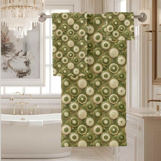 Luxury Agate | Geode Towel Set - Olive Green (Creator Uploaded)