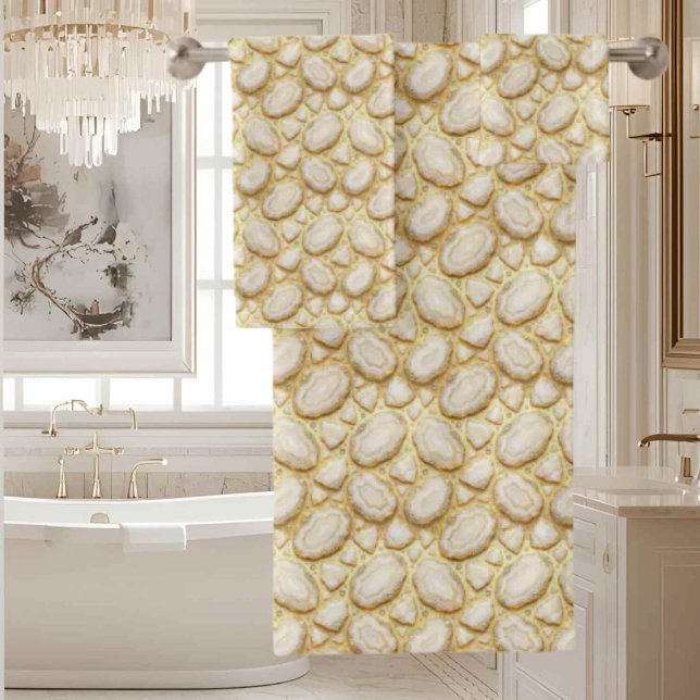 Luxury Agate | Geode Towel Set - White & Gold (Creator Uploaded)