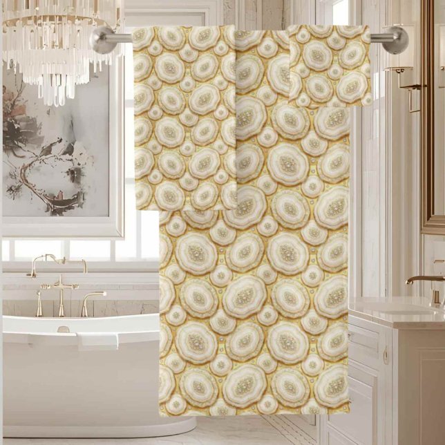 Luxury Agate | Geode Towel Set - White & Gold (Creator Uploaded)