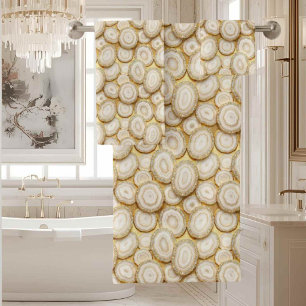 Luxury Agate Geode Towel Set - White & Gold