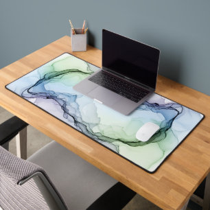 Luxury Alcohol Ink Abstract Smoke Nebula Desk Mat