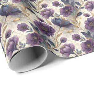 Luxury alcohol ink floral tiled pattern wrapping paper
