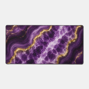 Luxury Amethyst Marble Geode Desk Mat