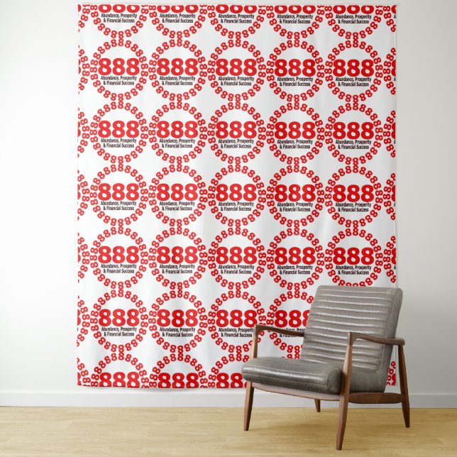 Luxury Angel Number 888 – Prosperity & Luck Tapestry (In Situ)